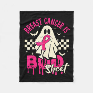 Cancer Ghost Halloween Breast Cancer Awareness  Fleece Blanket