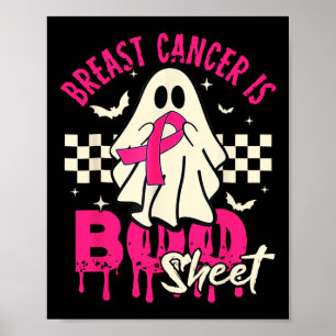 Cancer Ghost Halloween Breast Cancer Awareness Poster
