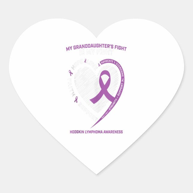 Cancer Gifts Women Granddaughter Hodgkins Lymphoma Heart Sticker (Front)