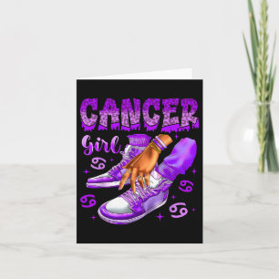 Cancer Girl Birthday Black Women Sneakers Zodiac S Card