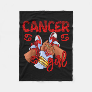Cancer Girl Birthday Women Sneakers Zodiac Sign Fleece Blanket