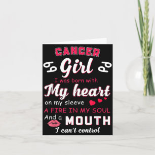 Cancer Girl Funny Quote With Zodiac Sign Birthday Card