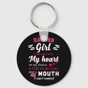 Cancer Girl Funny Quote With Zodiac Sign Birthday Key Ring