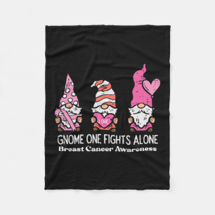 Cancer Gnome One Fights Alone Awareness Women Men  Fleece Blanket