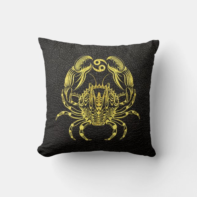 Cancer Gold on Leather Cushion (Front)