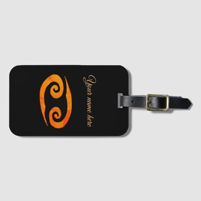 Cancer Golden Zodiac  Sign Luggage Tag (Front Horizontal)