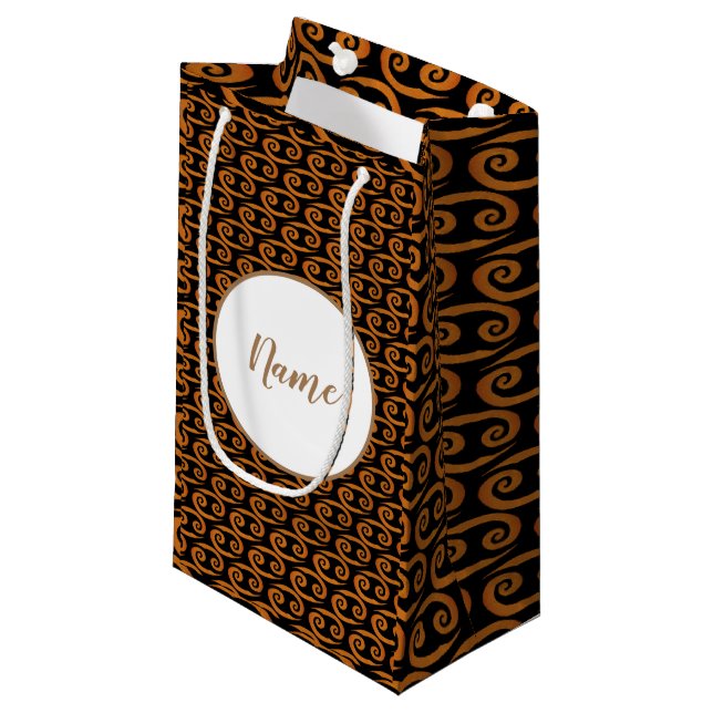 Cancer Golden Zodiac Sign Personalized Small Gift Bag (Front Angled)