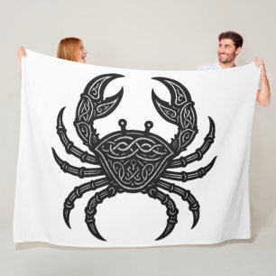 Cancer — Haunted Ink Zodiac Crab Fleece Blanket