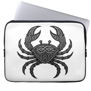 Cancer — Haunted Ink Zodiac Crab Laptop Sleeve
