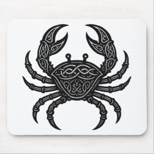 Cancer — Haunted Ink Zodiac Crab Mouse Pad