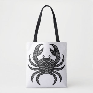 Cancer — Haunted Ink Zodiac Crab Tote Bag