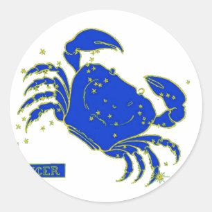 Cancer Horoscope Classic Round Sticker