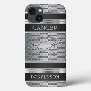 Cancer in Black and Silver Mesh iPhone 13 Case