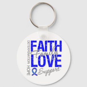 Cancer Inspiring Slogan Collage Colon Cancer Key Ring