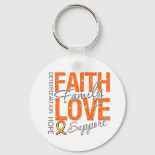 Cancer Inspiring Slogan Collage v2 Kidney Cancer Key Ring