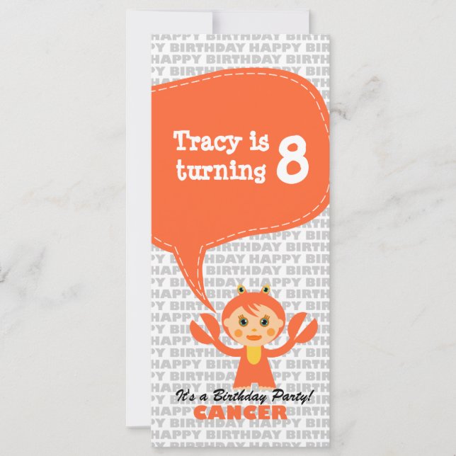 Cancer Invitation Birthday Party (Front)