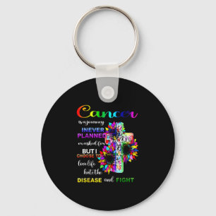 Cancer is a journey cancer awareness flowers key ring