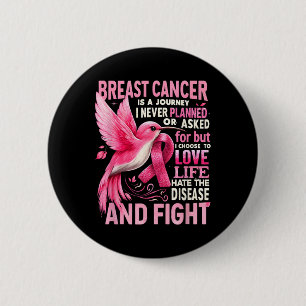 Cancer Is A Journey I Never Planned Breast Cancer 6 Cm Round Badge