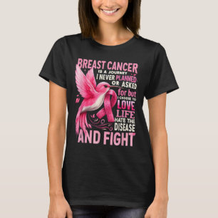 Cancer Is A Journey I Never Planned Breast Cancer  T-Shirt