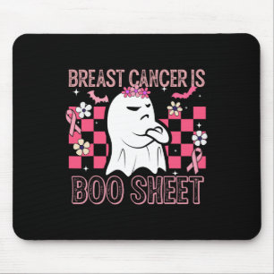 Cancer Is Boo Sheet Halloween Breast Cancer Awaren Mouse Pad