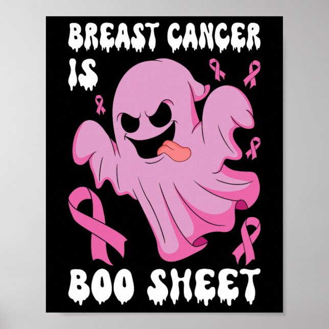 Cancer Is Boo Sheet Halloween Breast Cancer Awaren Poster (Front)