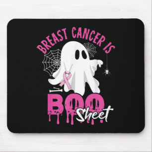 Cancer Is Boo Sheet Spooky Halloween Breast Cancer Mouse Pad
