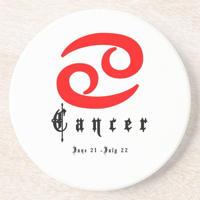 Cancer, June 21 - July 22 Coaster (Front)