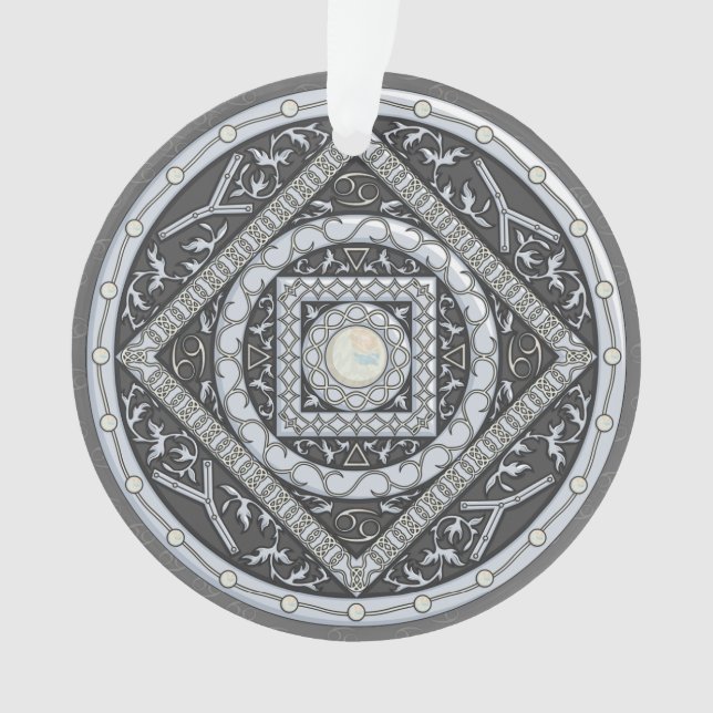 Cancer Mandala Acrylic Ornament (Front)