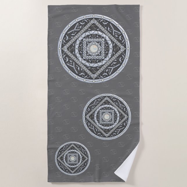 Cancer Mandala Beach Towel (Front)