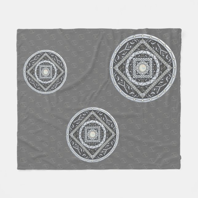 Cancer Mandala Fleece Blanket (Front (Horizontal))