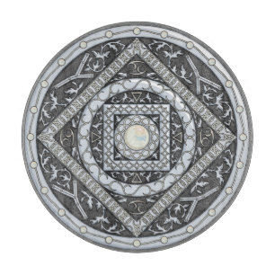 Cancer Mandala Glass Cutting Board