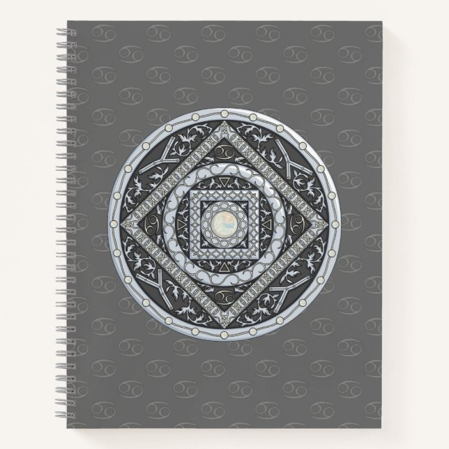 Cancer Mandala Spiral Notebook (Front)