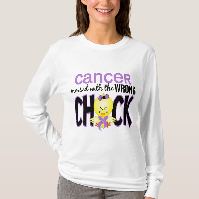 Cancer Messed With The Wrong Chick T-Shirt (Front)