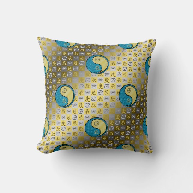 Cancer & Metal Dragon Cushion (Front)