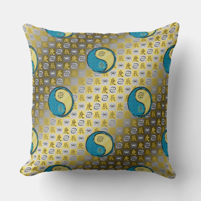 Cancer & Metal Dragon Cushion (Front)
