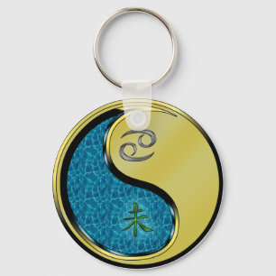 Cancer & Metal Goat Key Ring