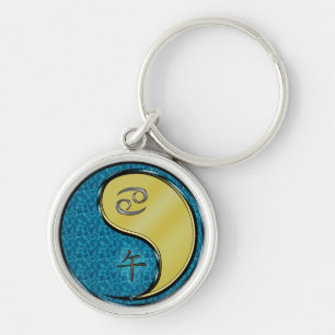 Cancer & Metal Horse Key Ring
