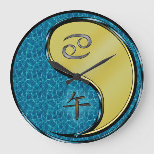 Cancer & Metal Horse Large Clock