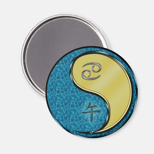 Cancer & Metal Horse Magnet (Front/Back)