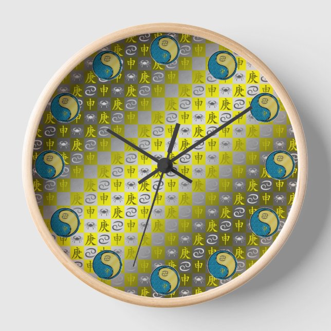 Cancer & Metal Monkey Clock (Front)