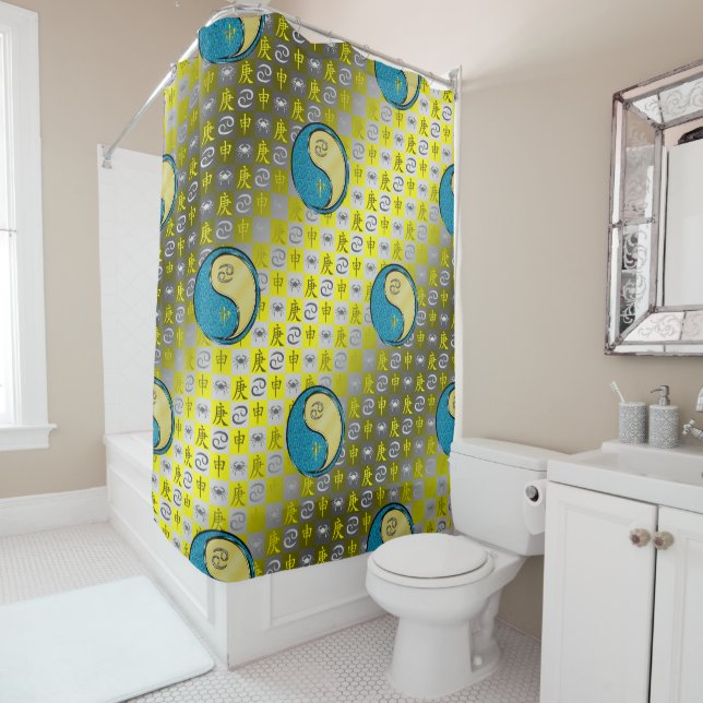 Cancer & Metal Monkey Shower Curtain (In Situ)