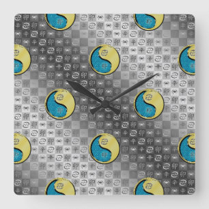 Cancer & Metal Rabbit Square Wall Clock