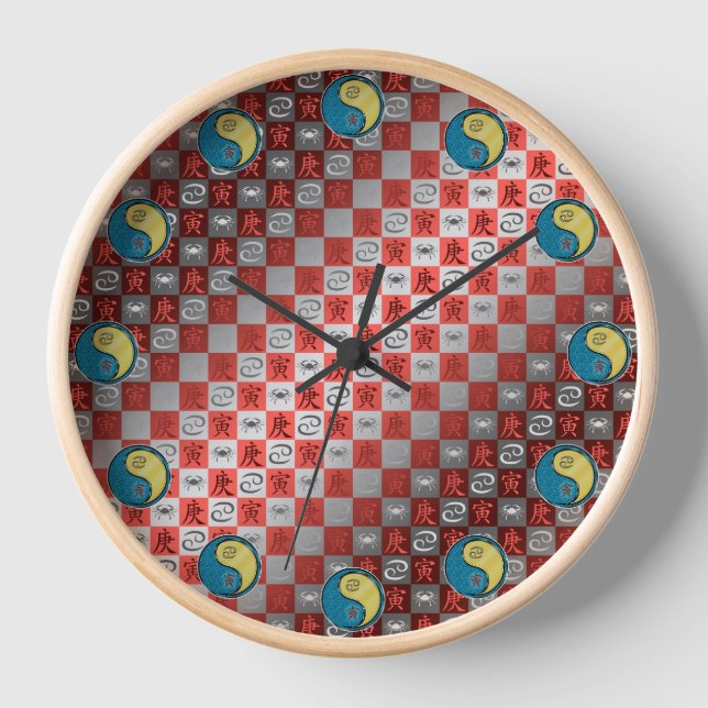 Cancer & Metal Tiger Clock (Front)