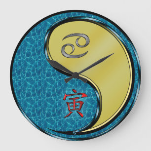 Cancer & Metal Tiger Large Clock