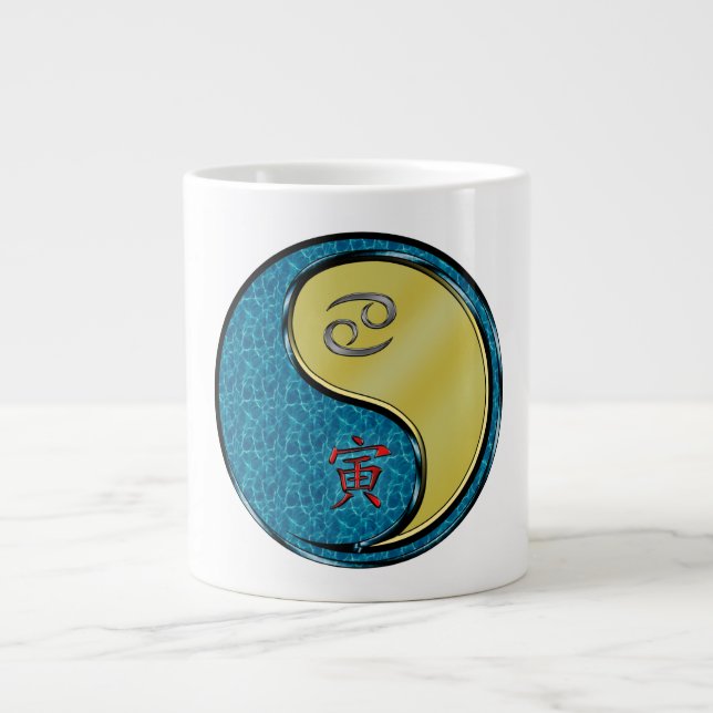 Cancer & Metal Tiger Large Coffee Mug (Front)