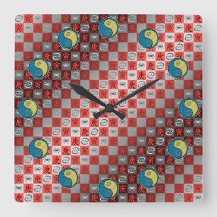 Cancer & Metal Tiger Square Wall Clock