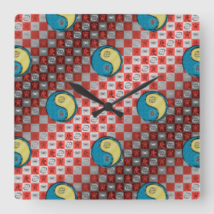 Cancer & Metal Tiger Square Wall Clock