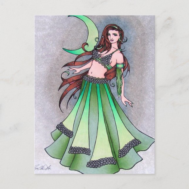 Cancer moon belly dancer postcard (Front)