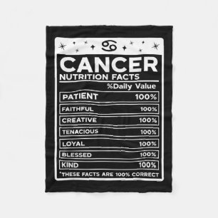 Cancer Nutritional Style Zodiac Design, Cancer Fleece Blanket