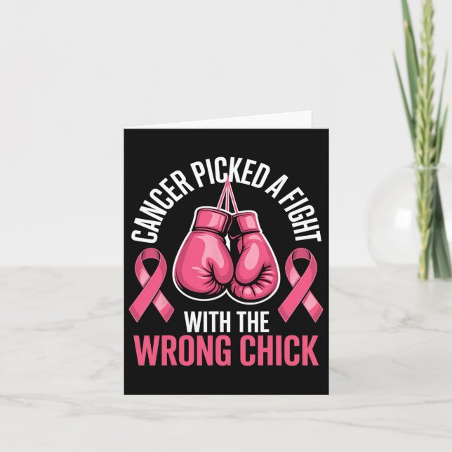 Cancer Picked A Fight With The Wrong Chick Breast  Card (Front)